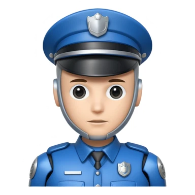 half robot cop sticker