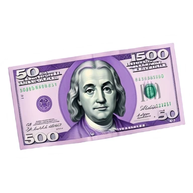 Realistic purple colored 500€ bill sticker