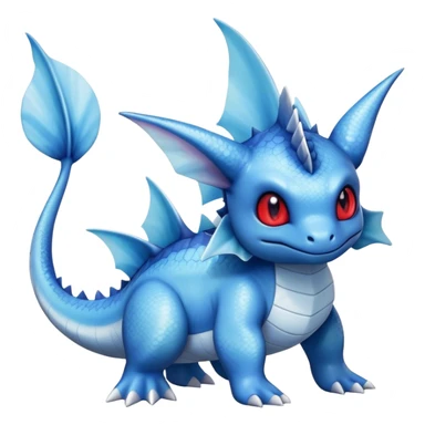 Edgy cool Lapras-Vaporeon-hybrid full body, four legs, red eyes,  sticker