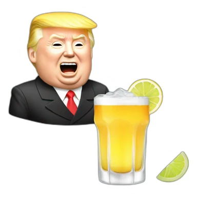 Kim jong un and trump drink tequila sticker