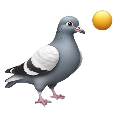 Pidgeon carrying ball of cheese sticker