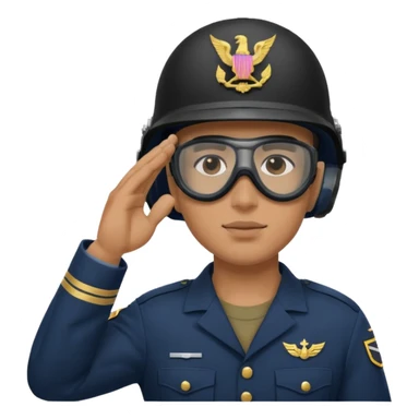 Soldier saluting with helmet + navy mask sticker