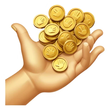 coins in the palm of your hand sticker