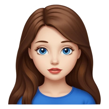 Beautiful girl with long hair, blue eyes  and plump lips  sticker