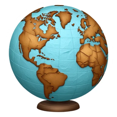 Papier-Mâché only Globe , with more paper feel sticker