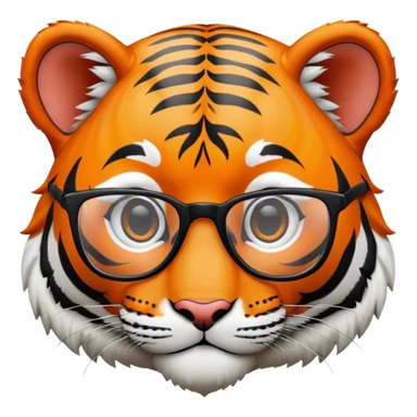 Tiger with glasses  sticker