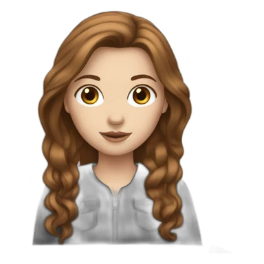 white girl whit brown hair sticker