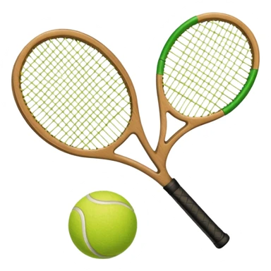 Tennis racket with a green tennis ball sticker