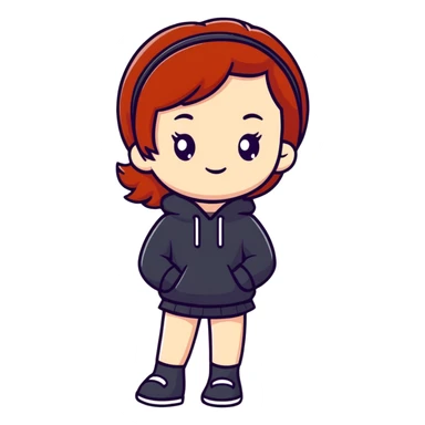 Cute redhead girl full body sticker