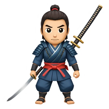 samurai pulling out a katana from sheath sticker