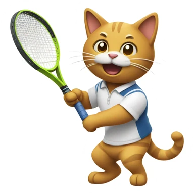 Cat playing tennis sticker