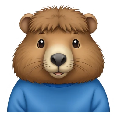 cabibara in a blue crewneck sticker