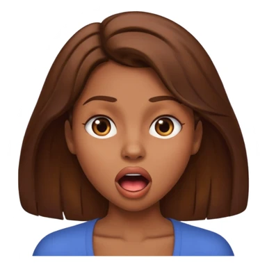 Woman brown hair. Mouth open. Not smiling. Very Large chest. sticker