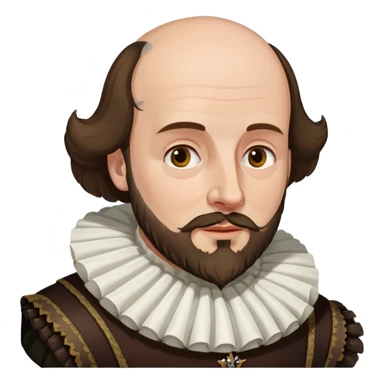 William Shakespeare with beard and balding head wearing a ruff collar sticker