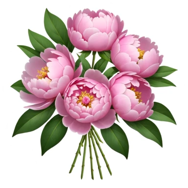 pink peonies bouquet sticker