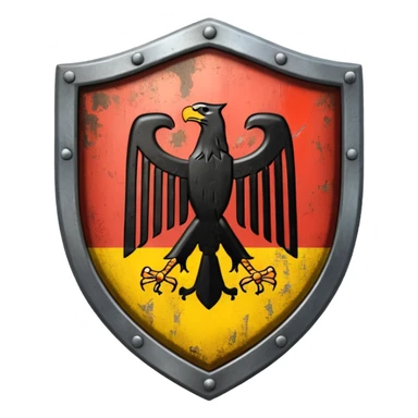 shield with the German flag sticker