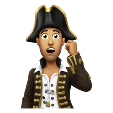 Ronaldo shocked with is two hand on his face and dressed as a pirate sticker