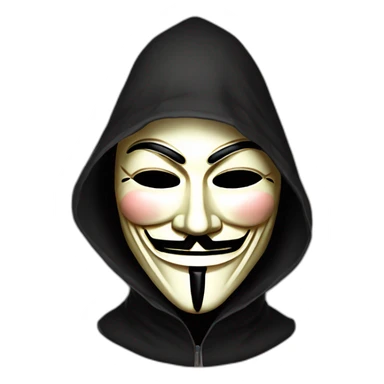 Guy Fawkes mask with black hood sticker