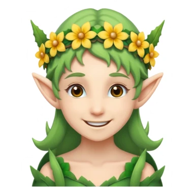 elf with flower crown sticker