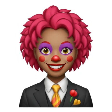 black woman Clown with a tie and suit sticker