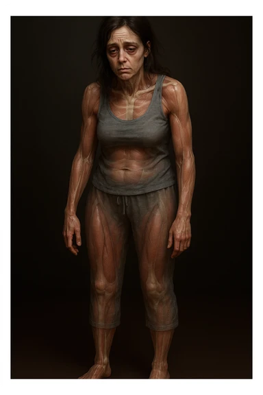 donna con insonnia frequenti in 3D realistica, donna stanca immagine anatomica sticker