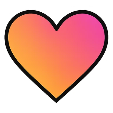 gradient heart icon with clean lines, modern icon style, black and white gradient, no text sticker