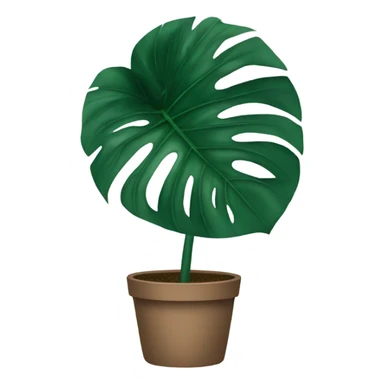 Make a dark green monstera leaf sticker