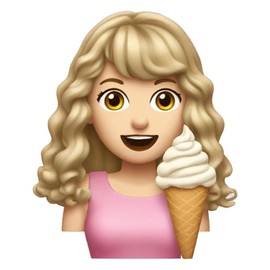 Taylor swift eating an ice cream sticker