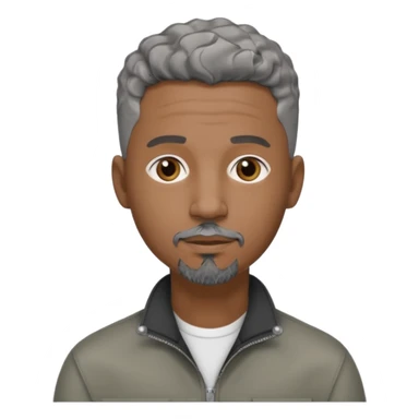 A cool debinaire black man with a very short wavy gray haired crew cut and a very short trimmed goatee. sticker