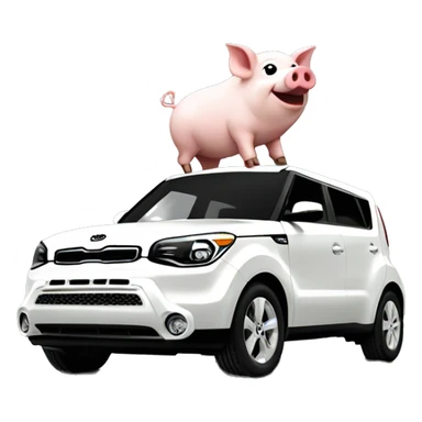 Pig running into 2024 white kia soul sticker