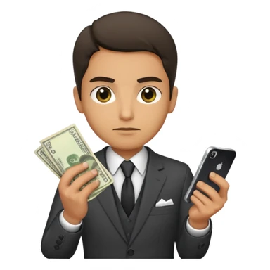 Mafia holding money and phone sticker
