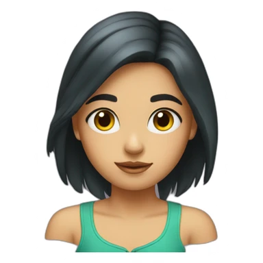 Girl- parrot dark hair  sticker