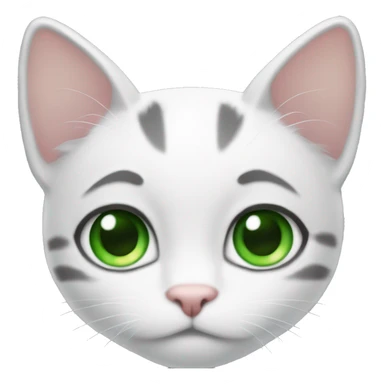 Cat black and white short haire green eyes sticker