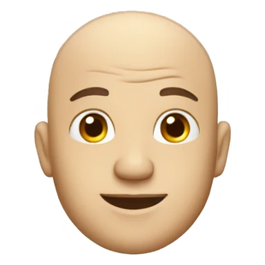 bald businessman with a cap sticker