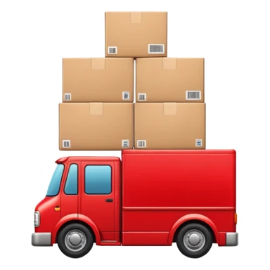 red delivery truck with packages sticker
