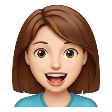Woman brown hair with mouth open sticker