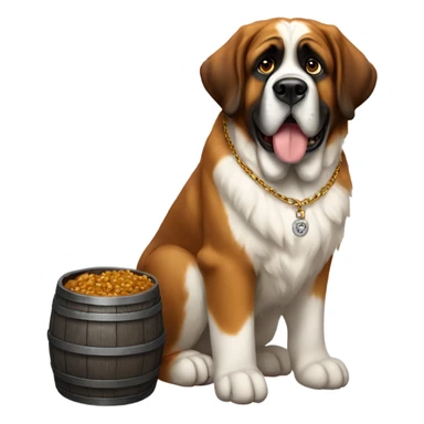 St. Bernard with a barrel necklace in Russia sticker