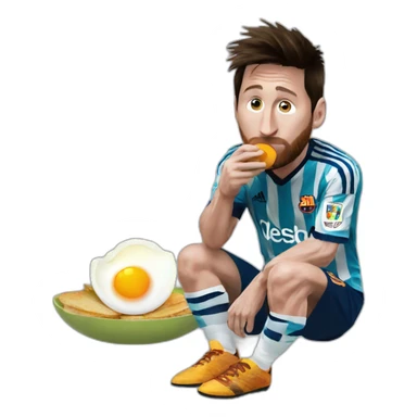 Messi eating eggs sticker