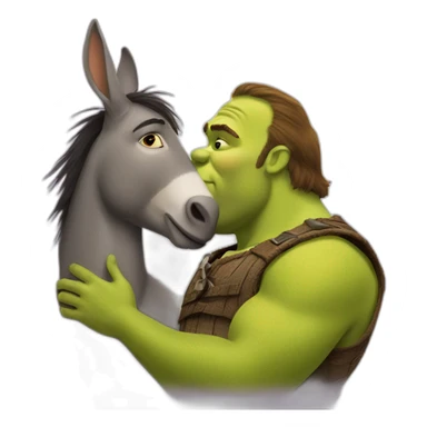 Shrek kissing donkey sticker