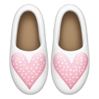 White slippers with light pink hearts sticker