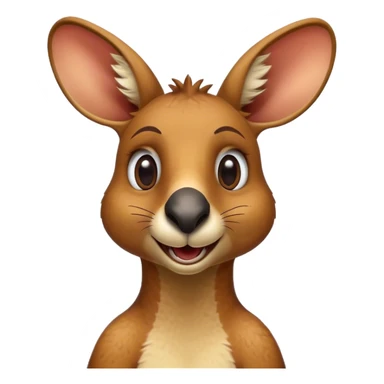 Cinematic Realistic Comical Kangaroo Portrait Emoji, Head tilted dramatically with an exaggeratedly amused expression, featuring a striking, richly textured tawny coat with bold natural markings and wide, expressive eyes full of playful disbelief, rendered with lifelike precision and dynamic natural light, high shine, dramatic yet playful, styled with an air of cheeky outback mischief, soft glowing outline, capturing the essence of a spirited and over‐the‐top kangaroo that looks ready to bound its way into viral fame! sticker
