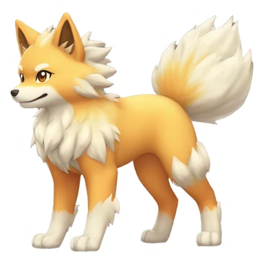 Colorful Shiny Kawaii Cute Arcanine—Vulpix-Ninetails-Shiba-Inu-Fakémon-Pokémon full body sticker