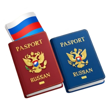 two passports, Russian and Qazaqstan sticker