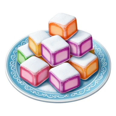 Turkish delight on plate sticker