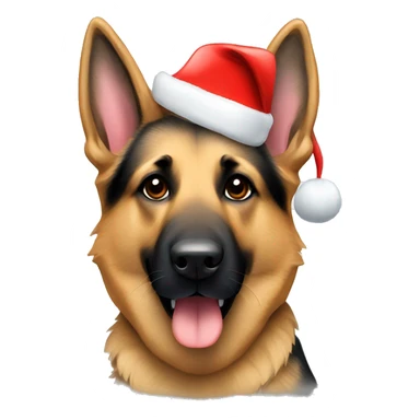 German shepherd in Santa hat sticker