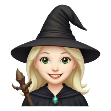 witch on a broom sticker
