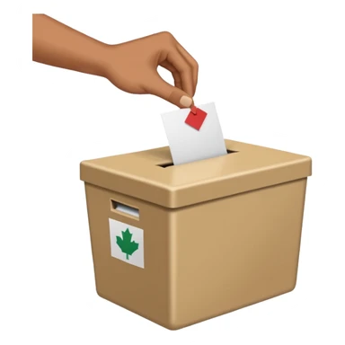 A neutral, generic symbolic image: A hand dropping a ballot paper into a simple, unmarked ballot box. on the ballot ‘Ja, aber’, ‘Nein, aber’,  sticker