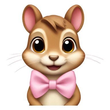 Cute kind Chipmunk with light pink bow sticker