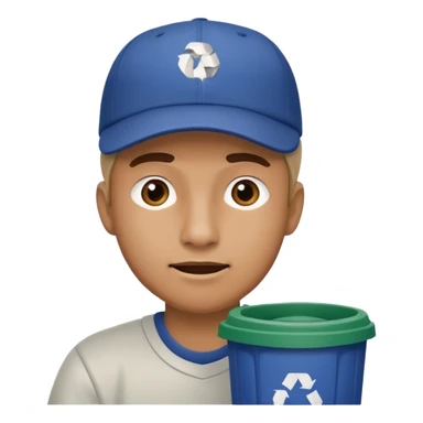 side view , man taking out the trash sticker