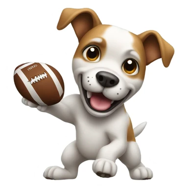 Dog throwing a football sticker